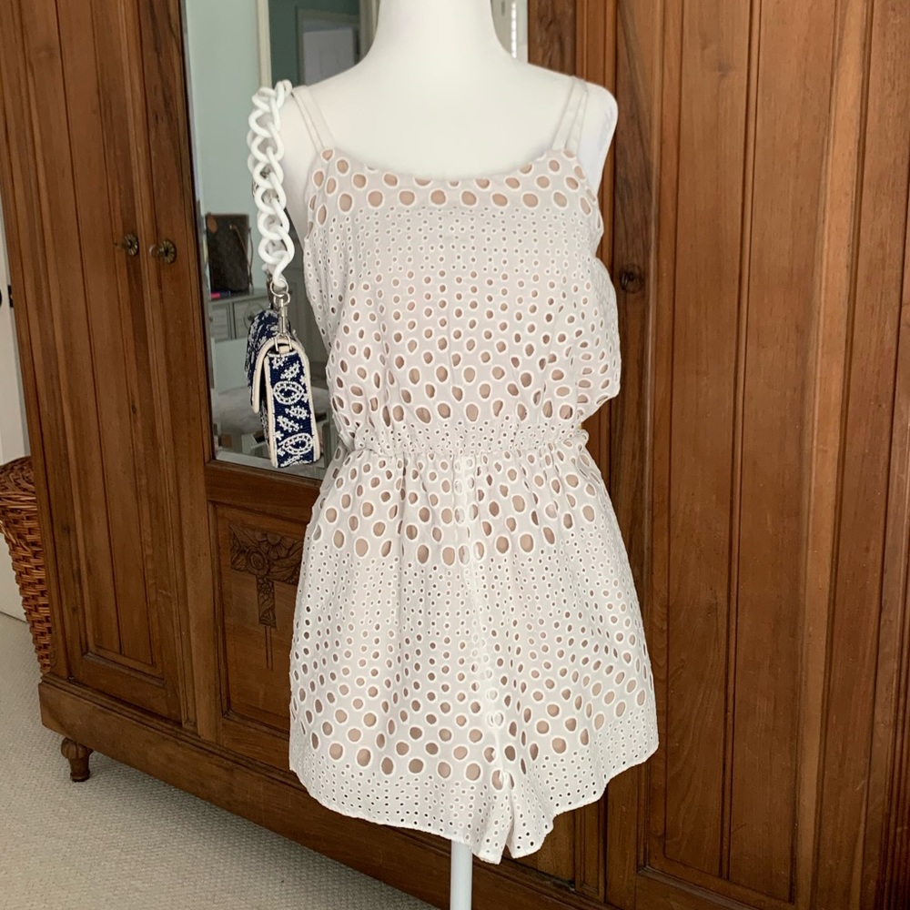 Alice and Olivia White Eyelet Romper
